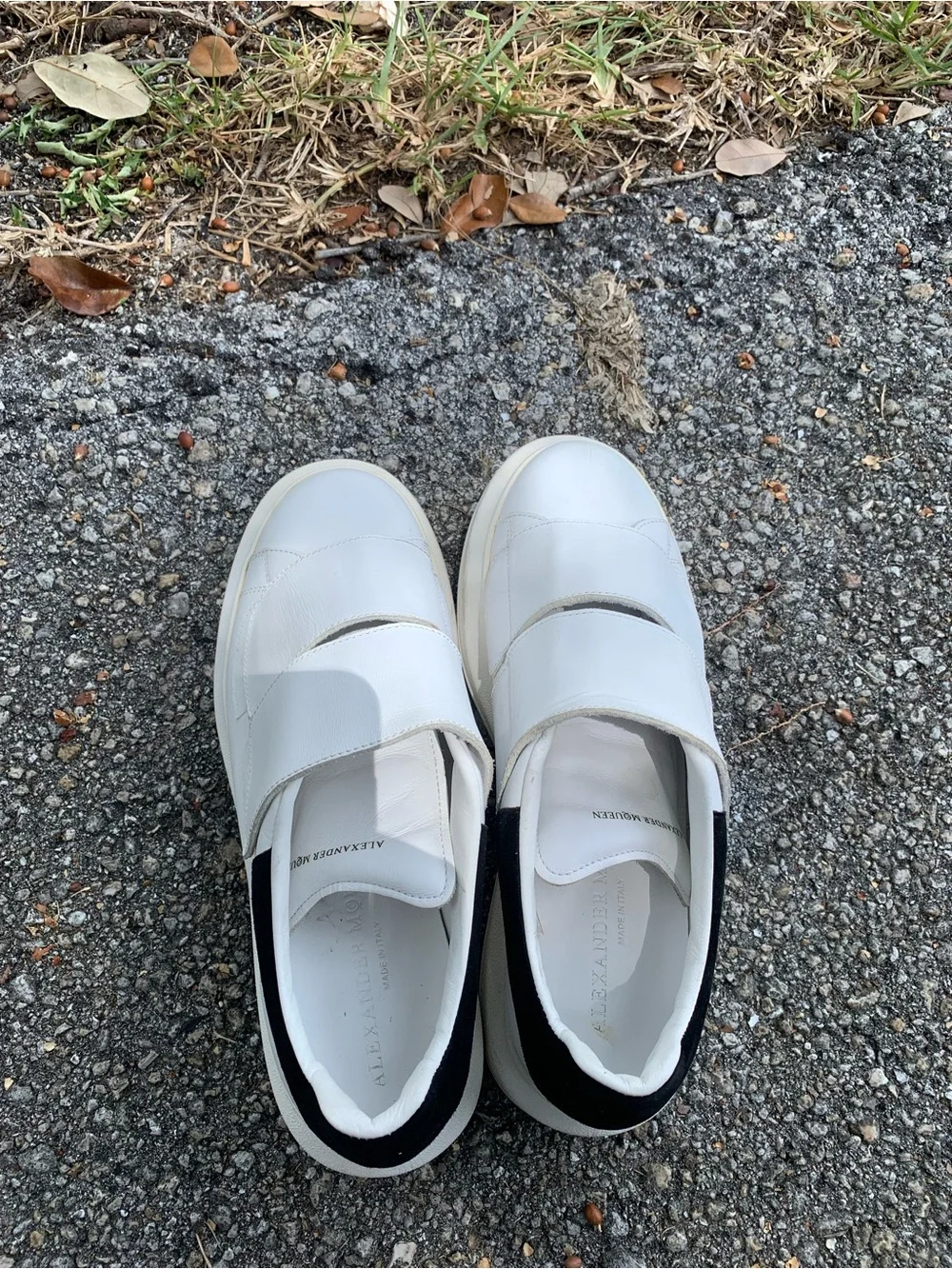 Alexander McQueen Black and White Slip-On Loafers